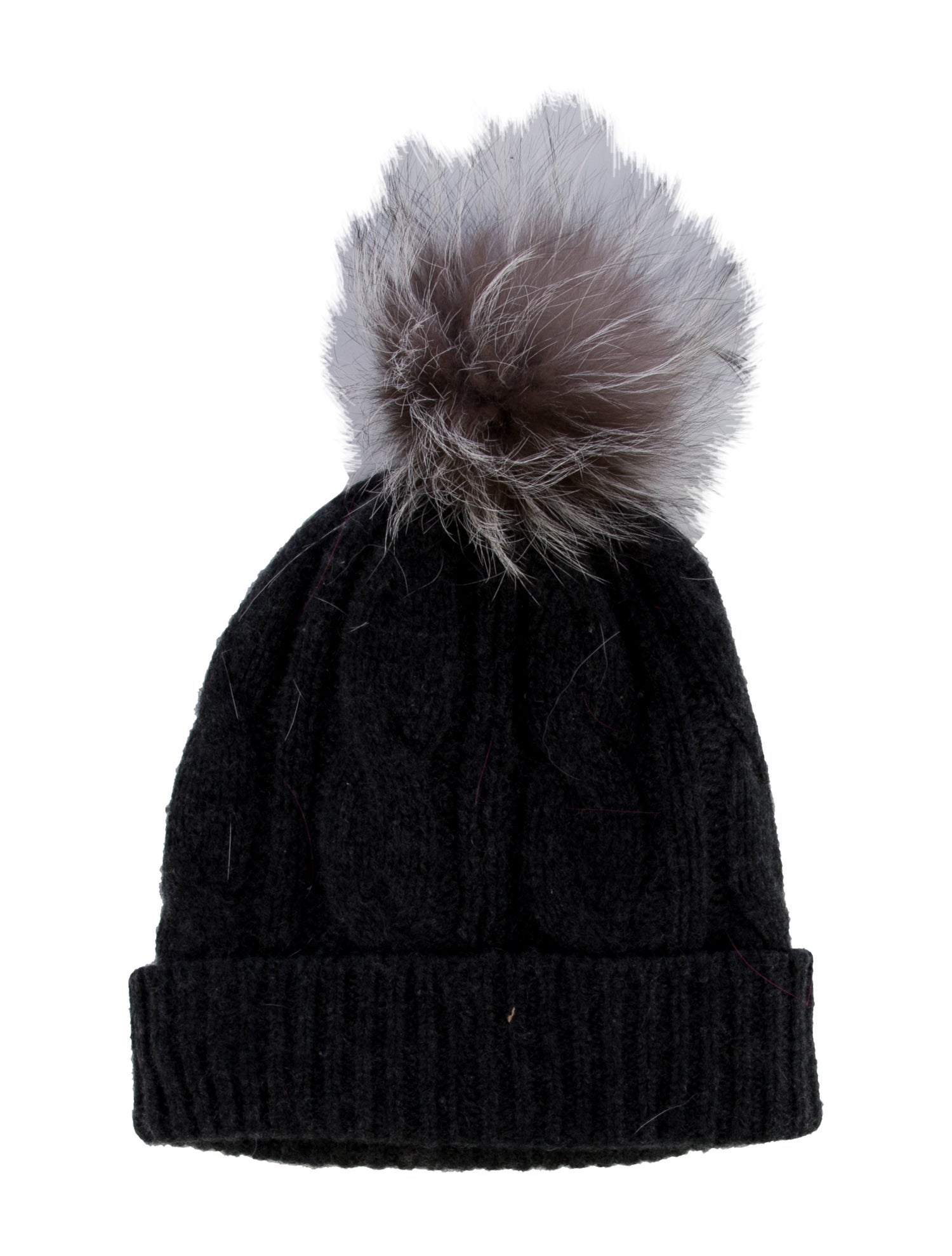 Neiman Marcus Cashmere Fox Fur PomPom Beanie