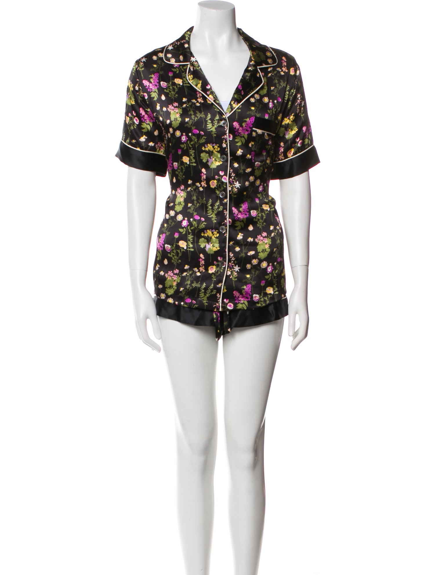 Neiman Marcus Silk Printed Pajamas