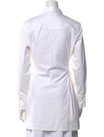 Neiman Marcus Long Sleeve Button-Up Top