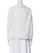 Neiman Marcus Lace Pattern V-Neck Blouse