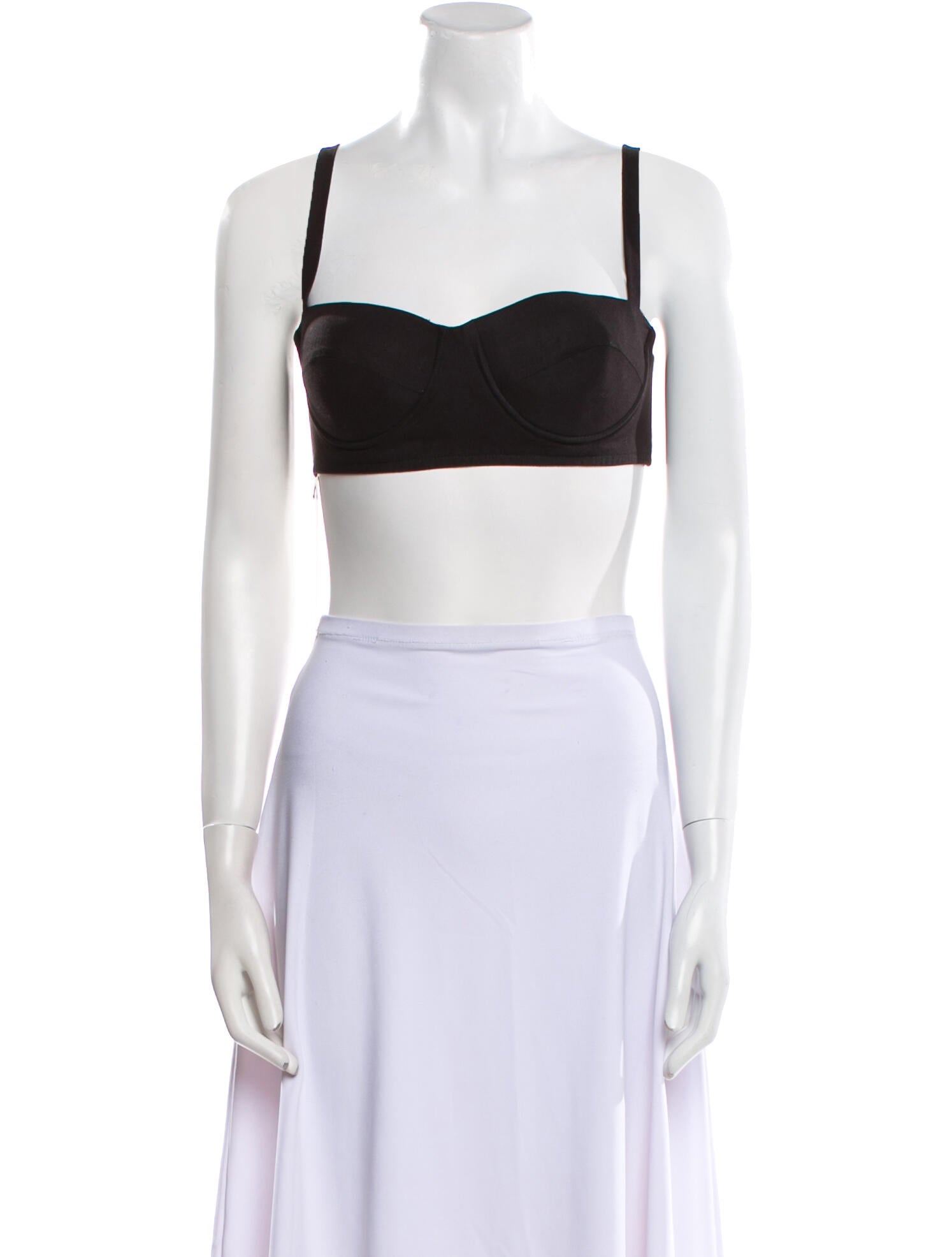 Neiman Marcus Square Neckline Sleeveless Crop Top