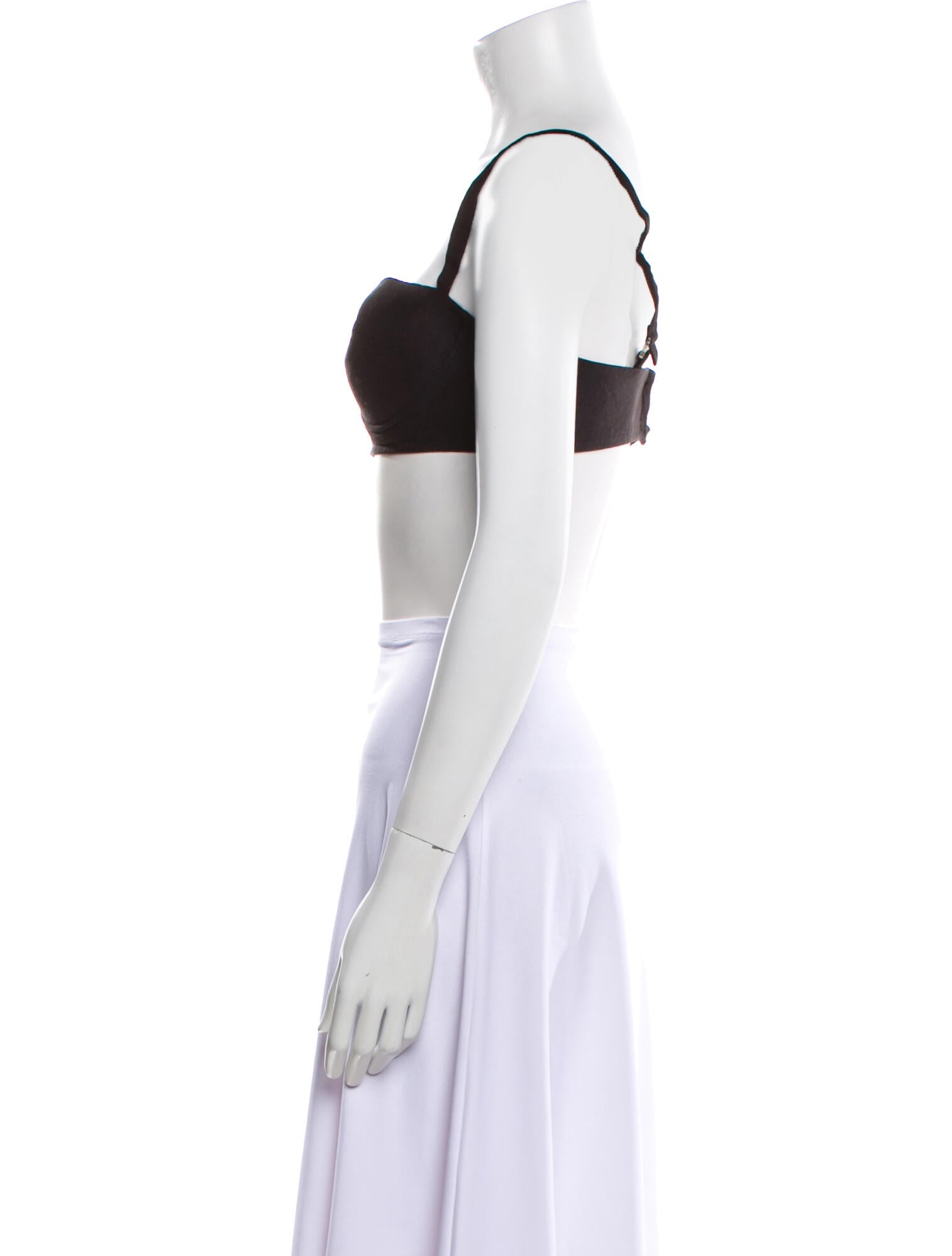 Neiman Marcus Square Neckline Sleeveless Crop Top