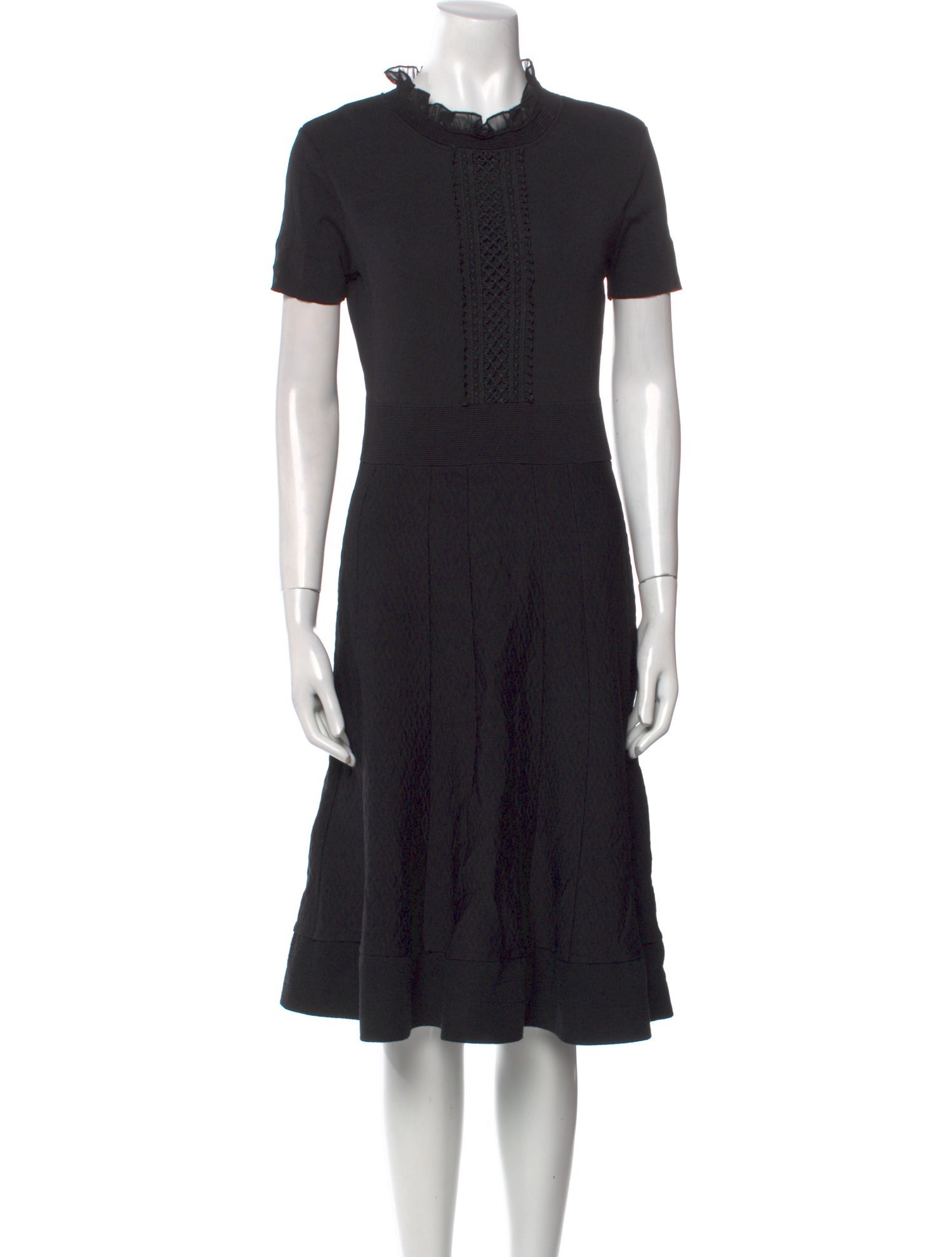 Neiman Marcus Mock Neck Knee-Length Dress