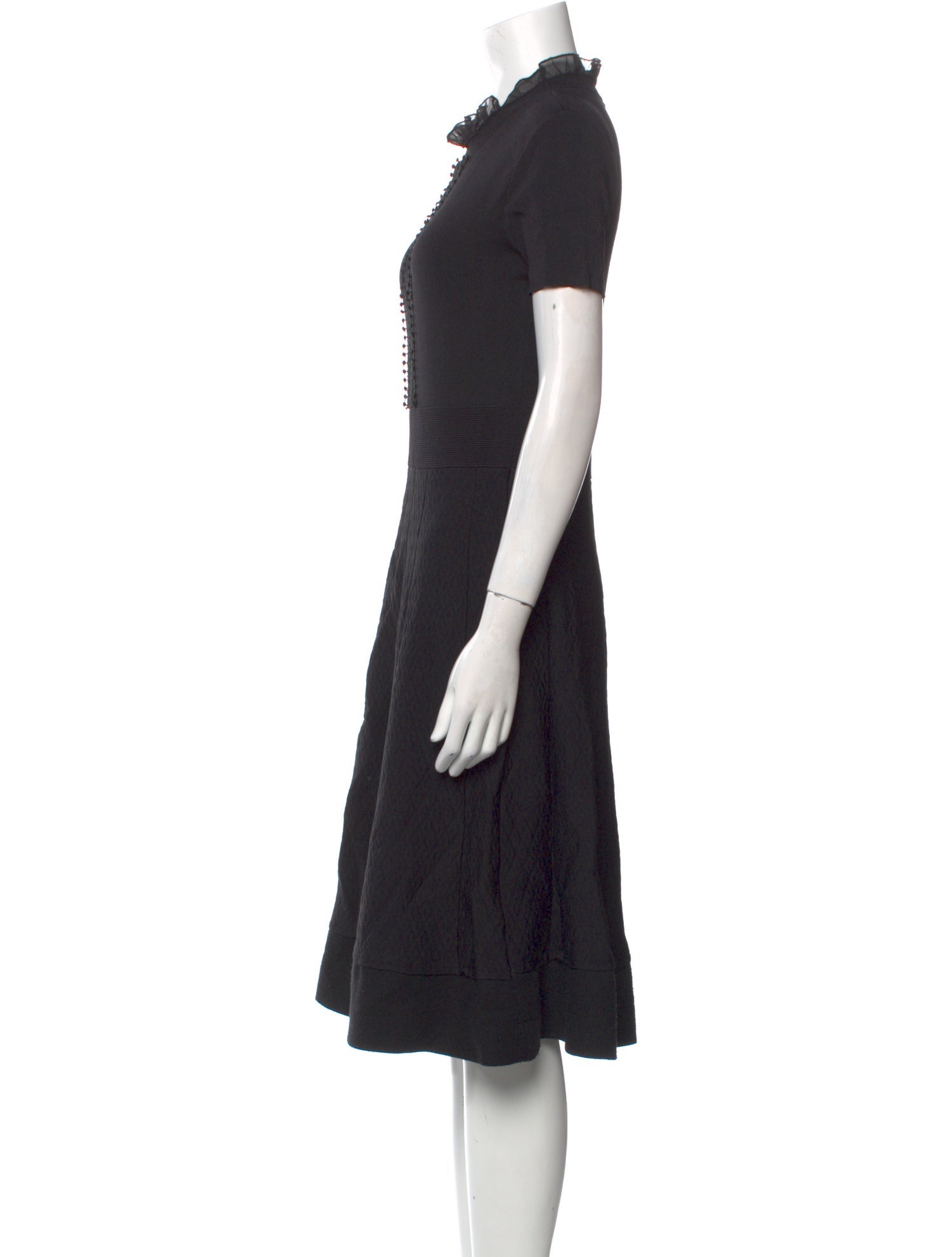 Neiman Marcus Mock Neck Knee-Length Dress