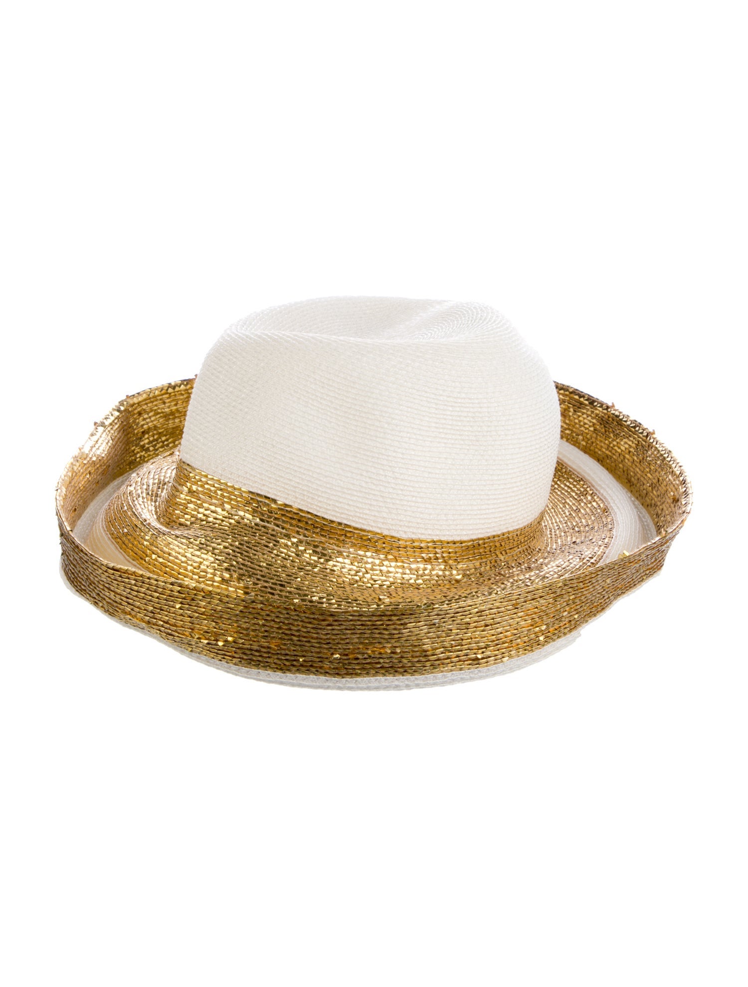 Neiman Marcus white pattern print hat