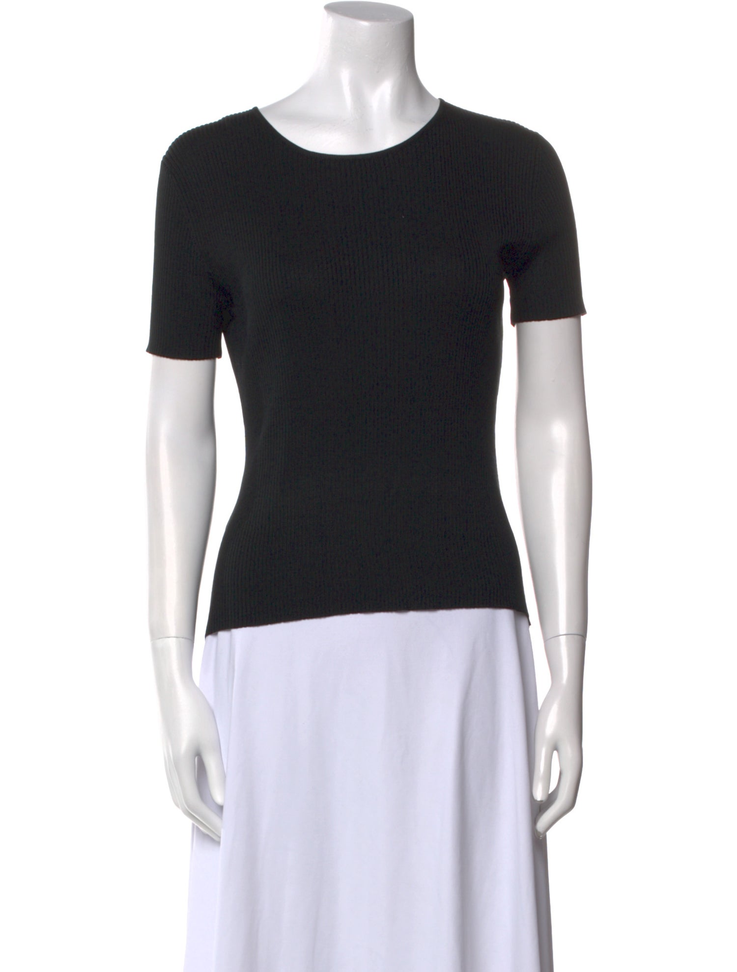 Neiman Marcus Silk Scoop Neck T-Shirt