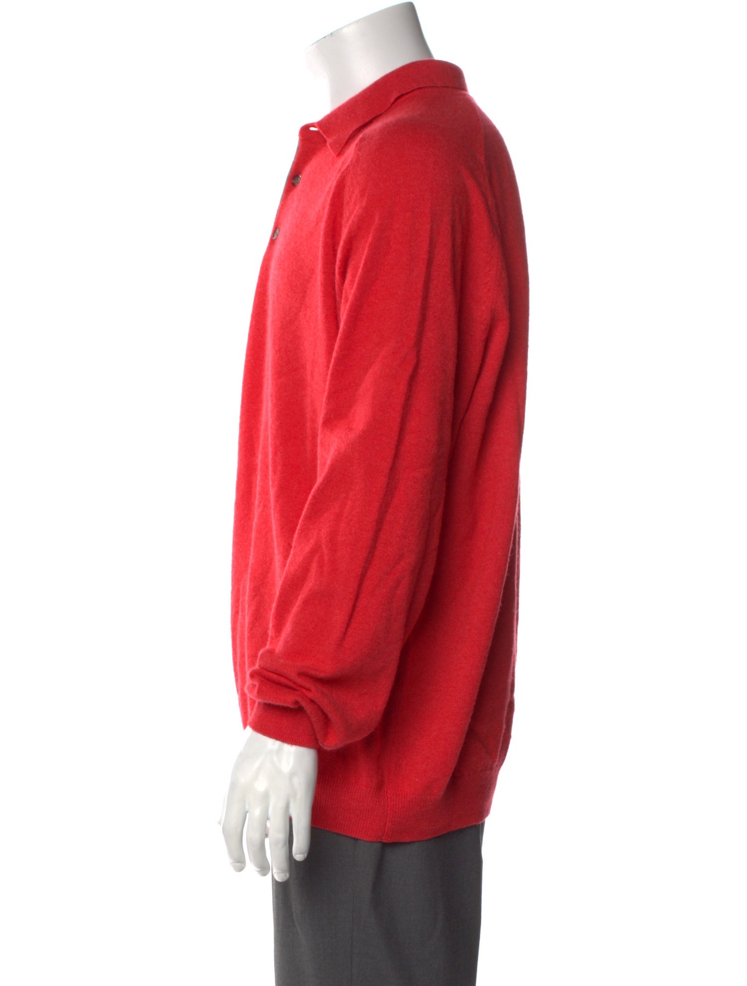 Neiman Marcus Cashmere V-Neck Polo Sweater