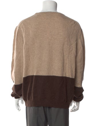 Neiman Marcus Cashmere Colorblock Pattern Pullover