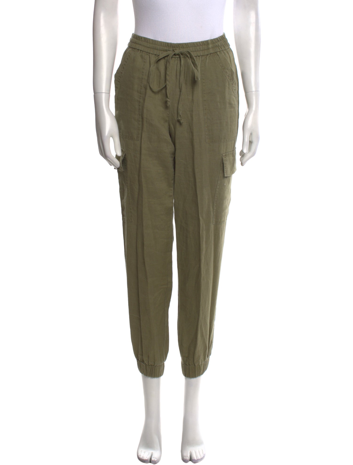 Neiman Marcus Linen Skinny Leg Pants
