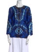 Neiman Marcus Silk Tie-Dye Print Button-Up Top