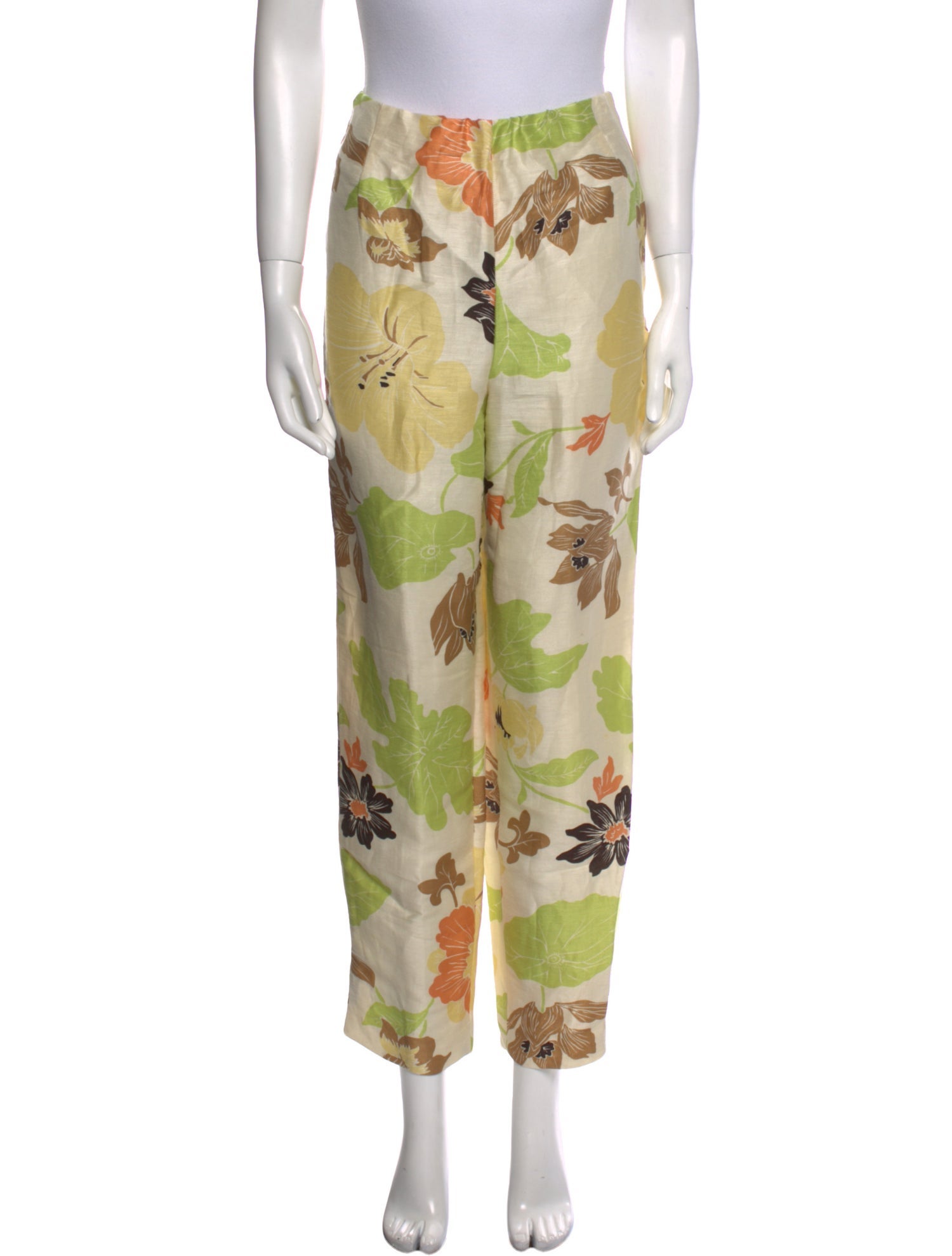 Neiman Marcus Printed Straight Leg Pants