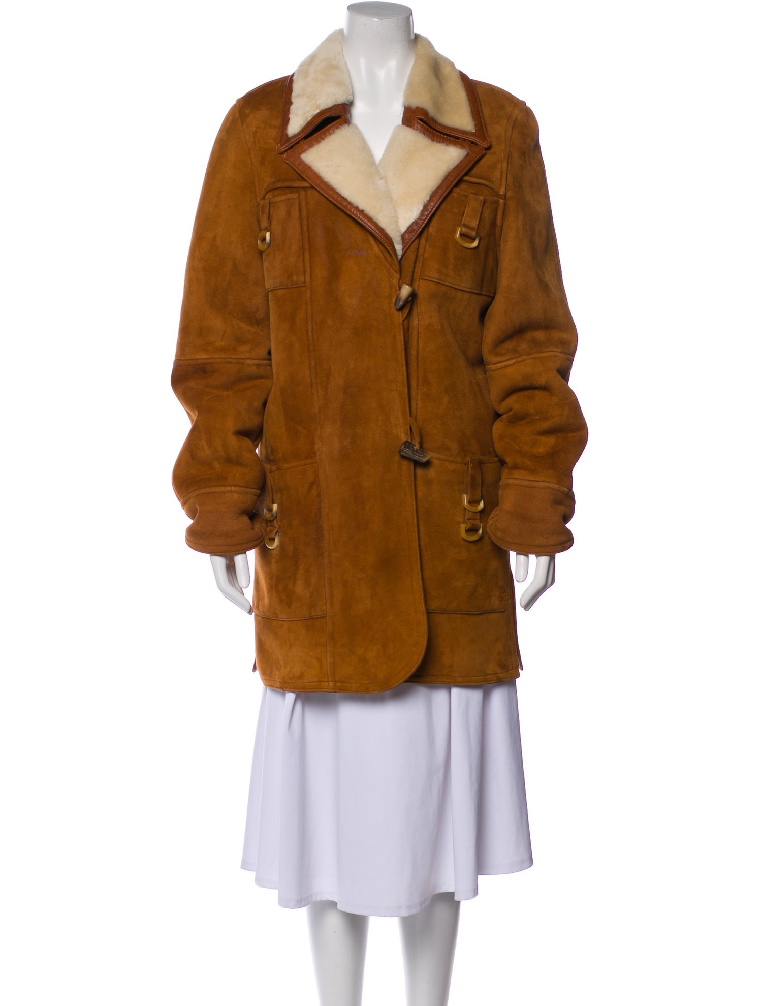 Neiman Marcus Leather Faux Fur Coat