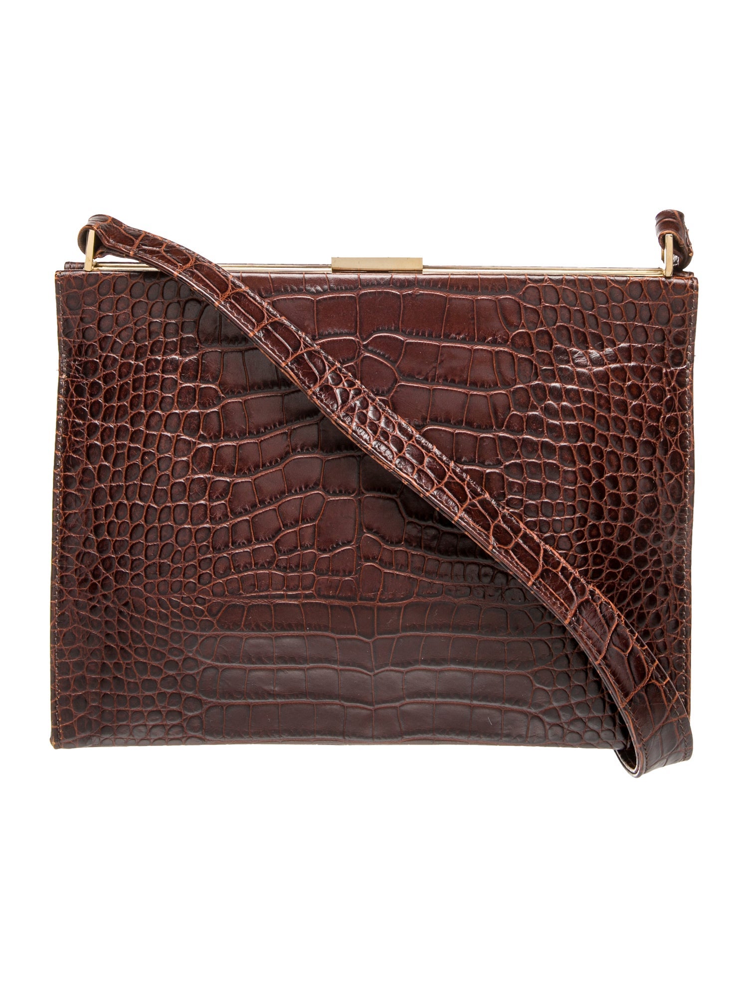 Neiman Marcus Embossed Leather Shoulder Bag