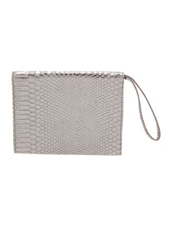 Neiman Marcus Embossed Leather Clutch