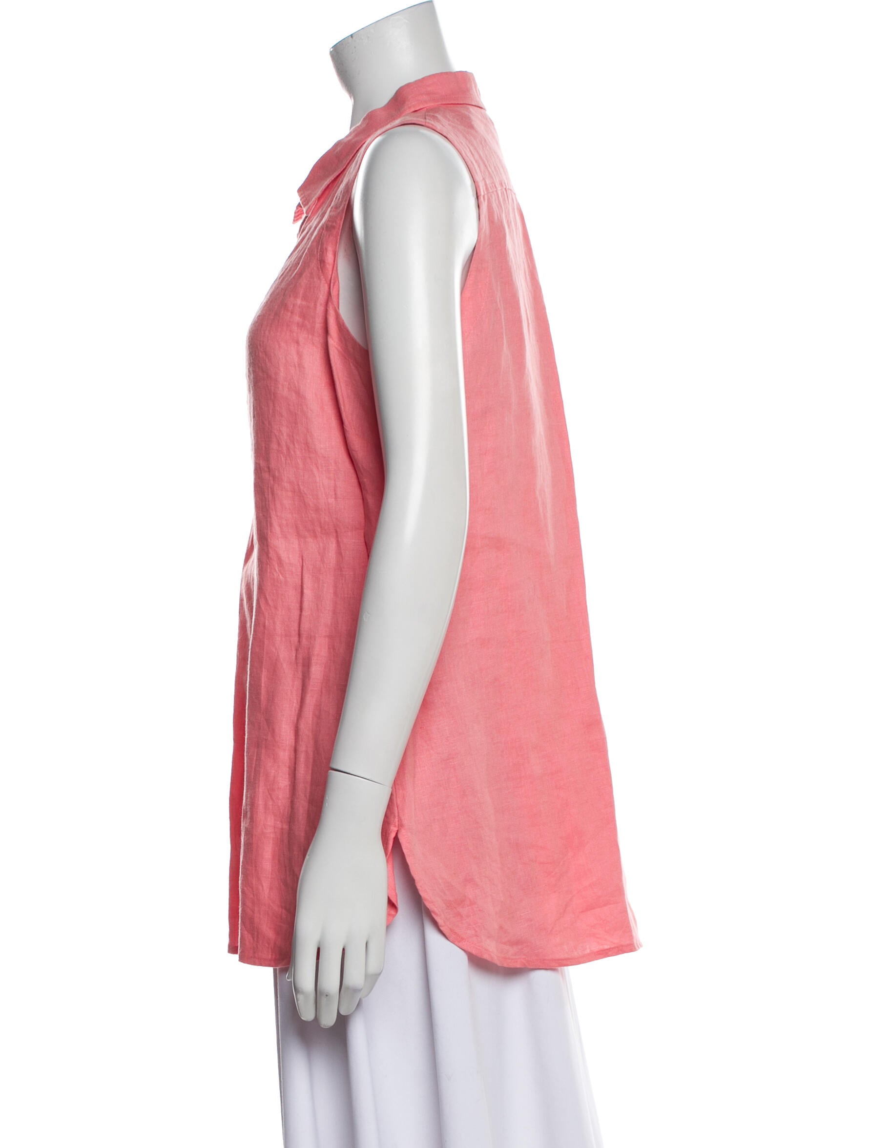 Neiman Marcus Linen V-Neck Polo