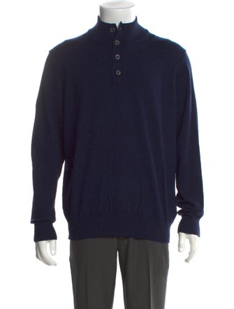 Neiman Marcus Merino Wool Turtleneck Polo Sweater