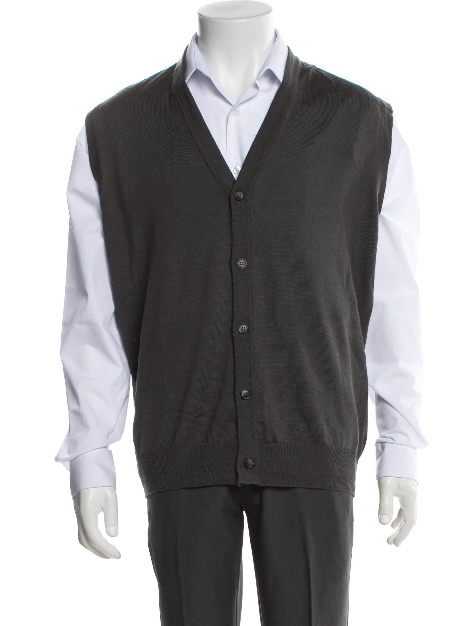 Neiman Marcus V-Neck Sleeveless Sweater Vest