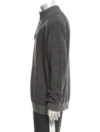 Neiman Marcus Lambswool Mock Neck Pullover