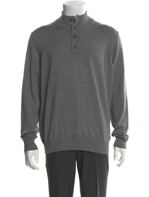 Neiman Marcus Merino Wool Mock Neck Pullover