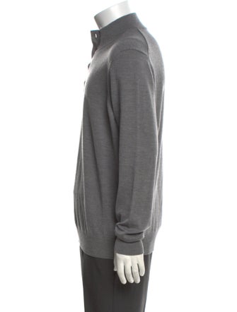 Neiman Marcus Merino Wool Mock Neck Pullover