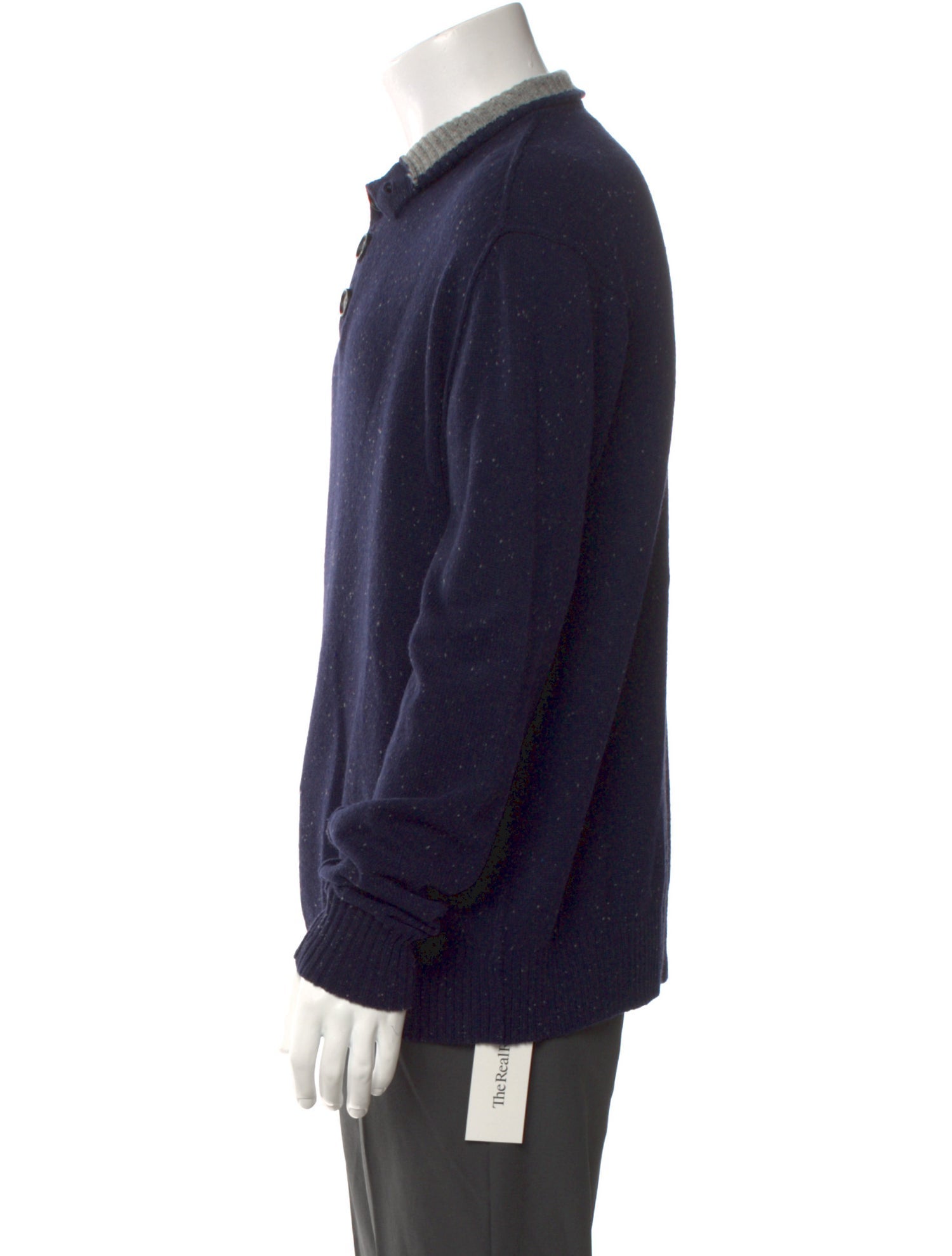 Neiman Marcus Collar Long Sleeve Polo Sweater