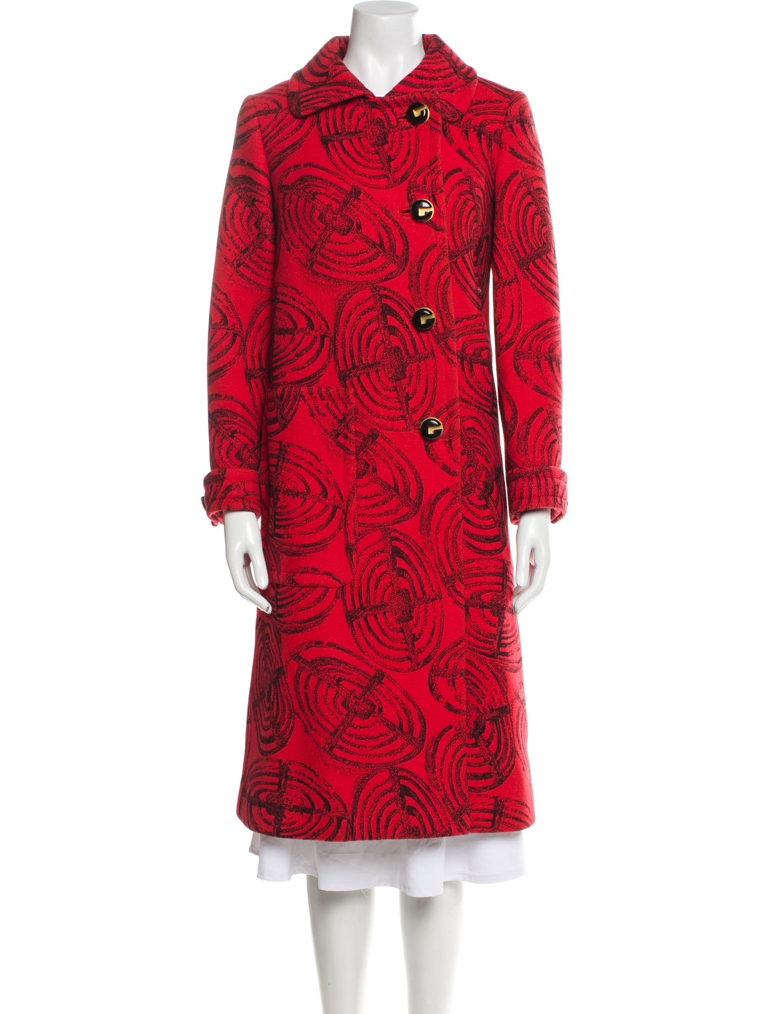 Neiman Marcus Wool Printed Coat