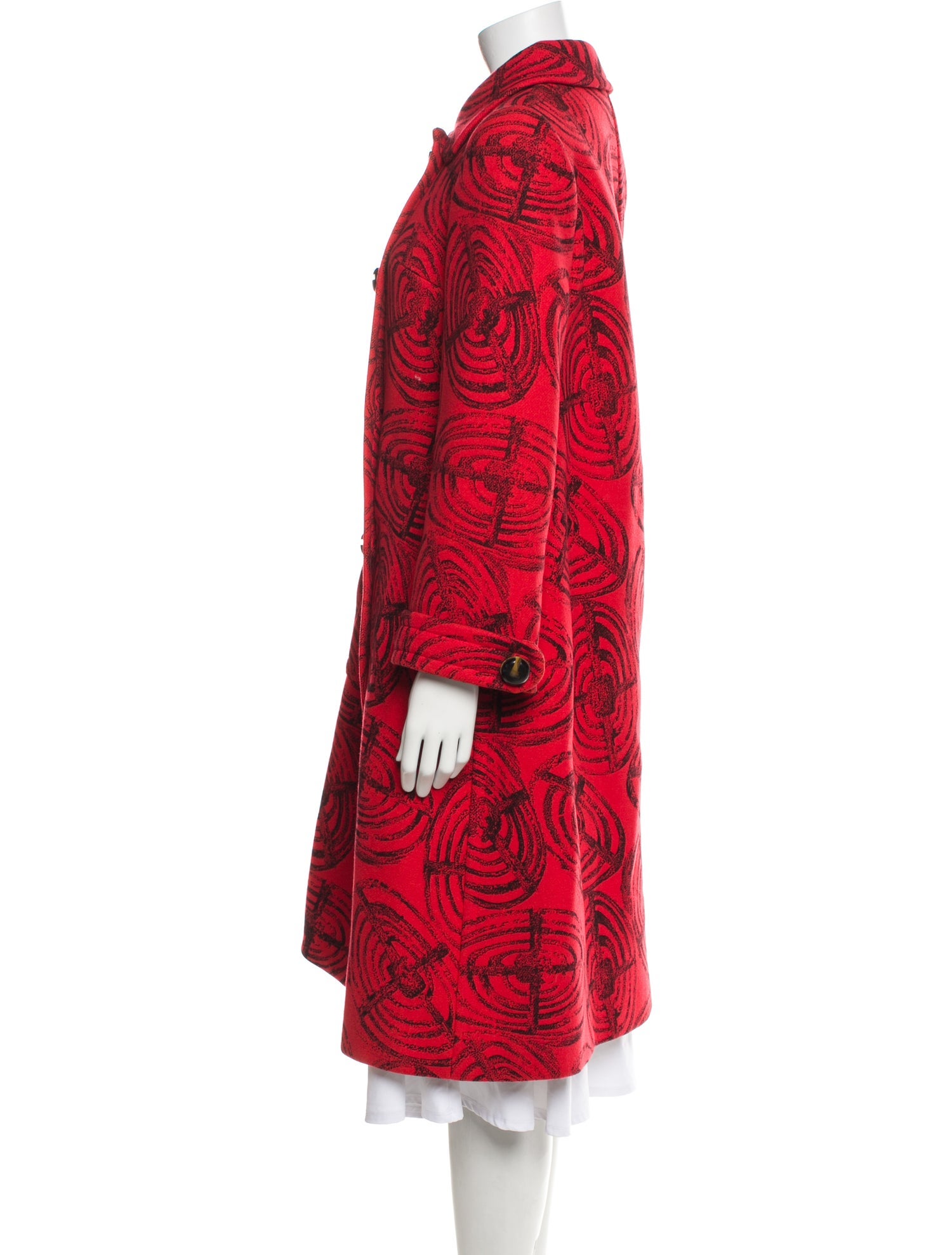 Neiman Marcus Wool Printed Coat