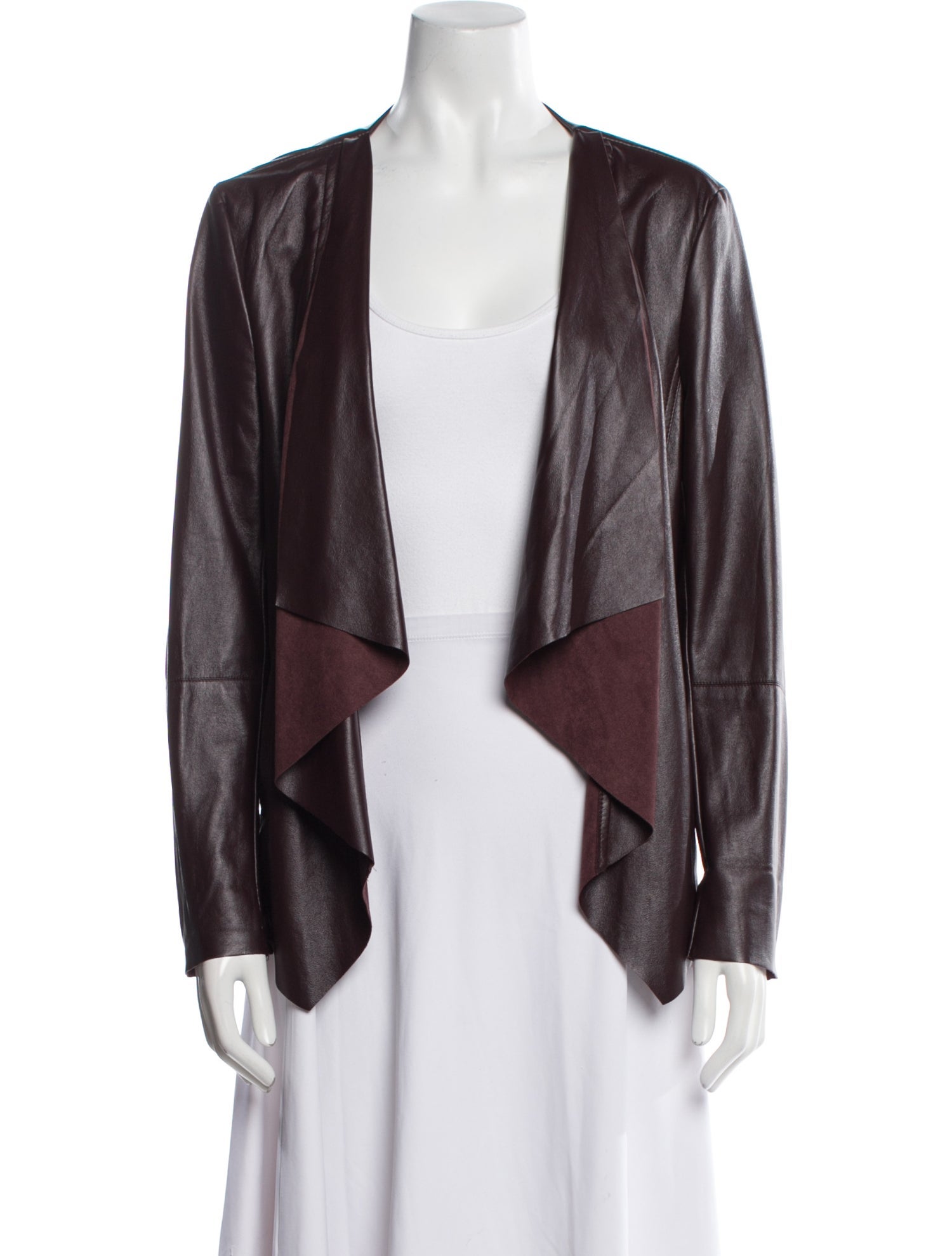 Neiman Marcus Faux Leather Evening Jacket