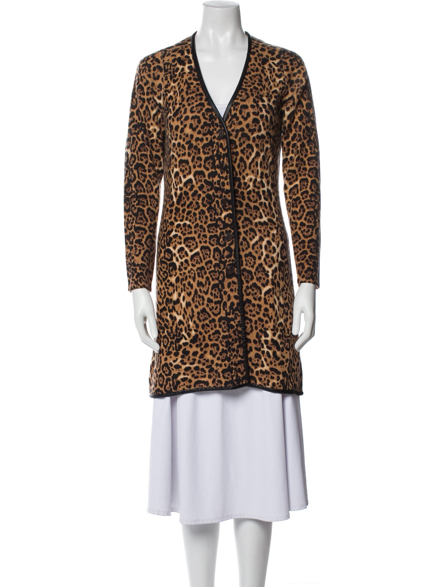 Neiman Marcus Cashmere Animal Print Robe