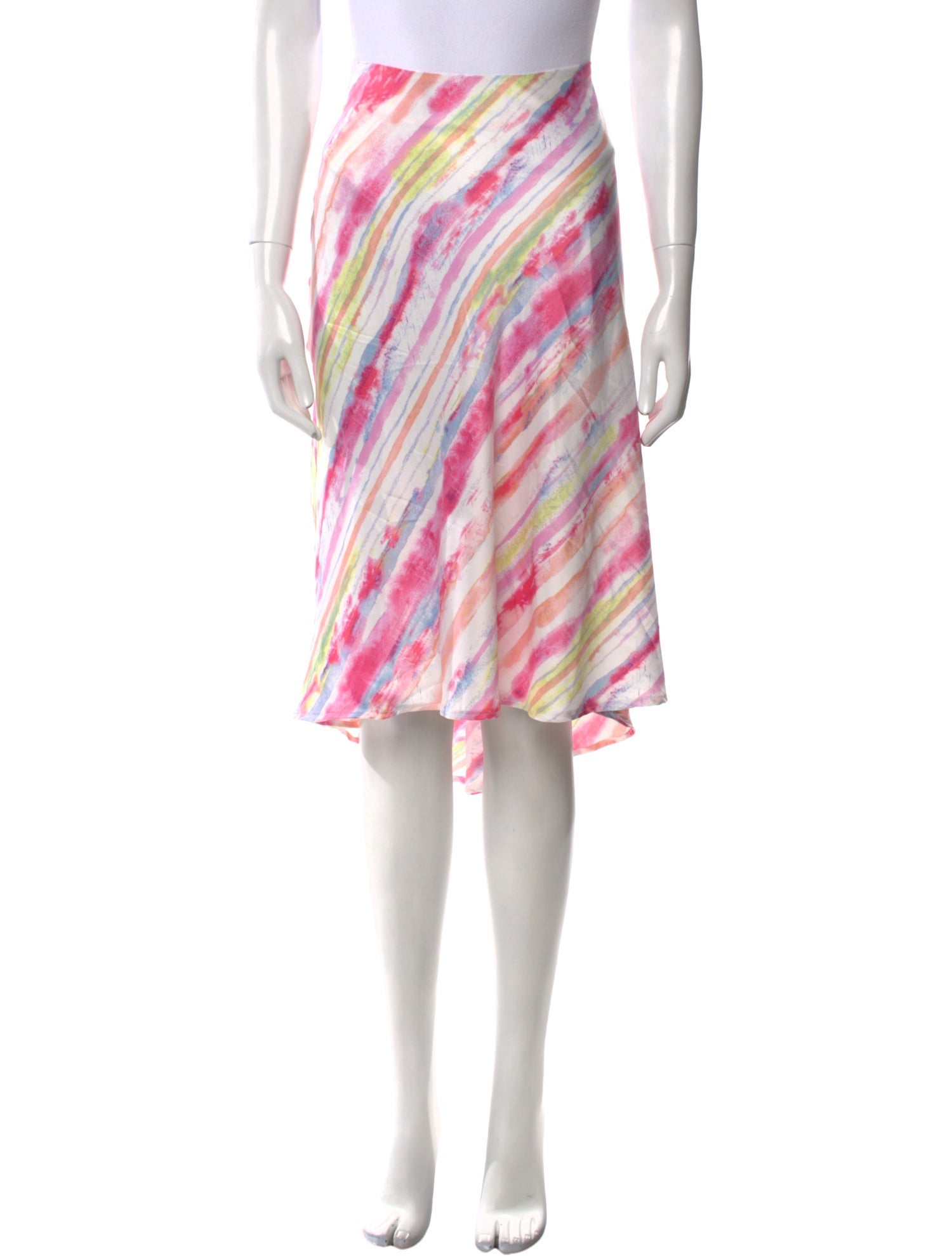 Neiman Marcus Striped Knee-Length Skirt