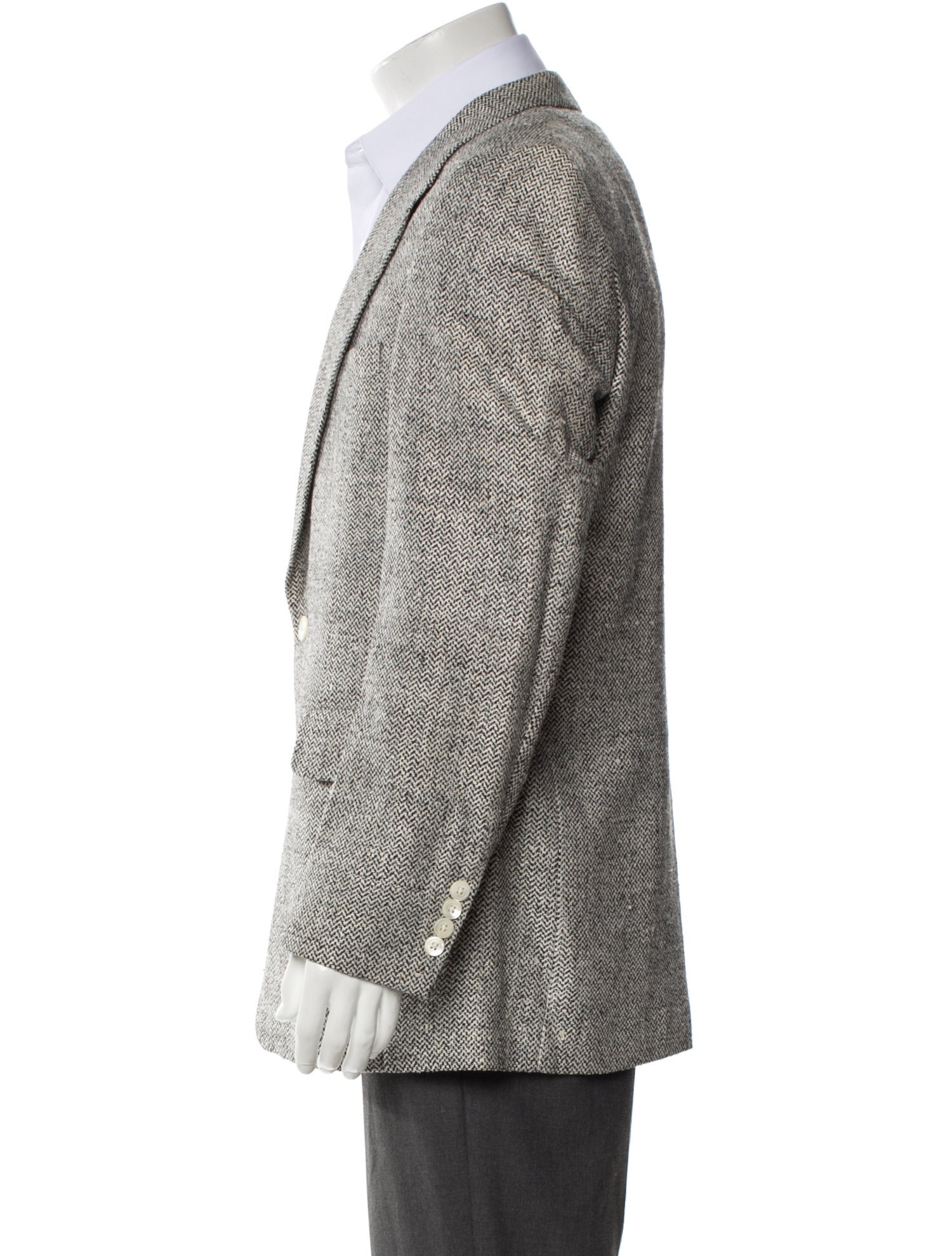Neiman Marcus Silk Tweed Pattern Peacoat