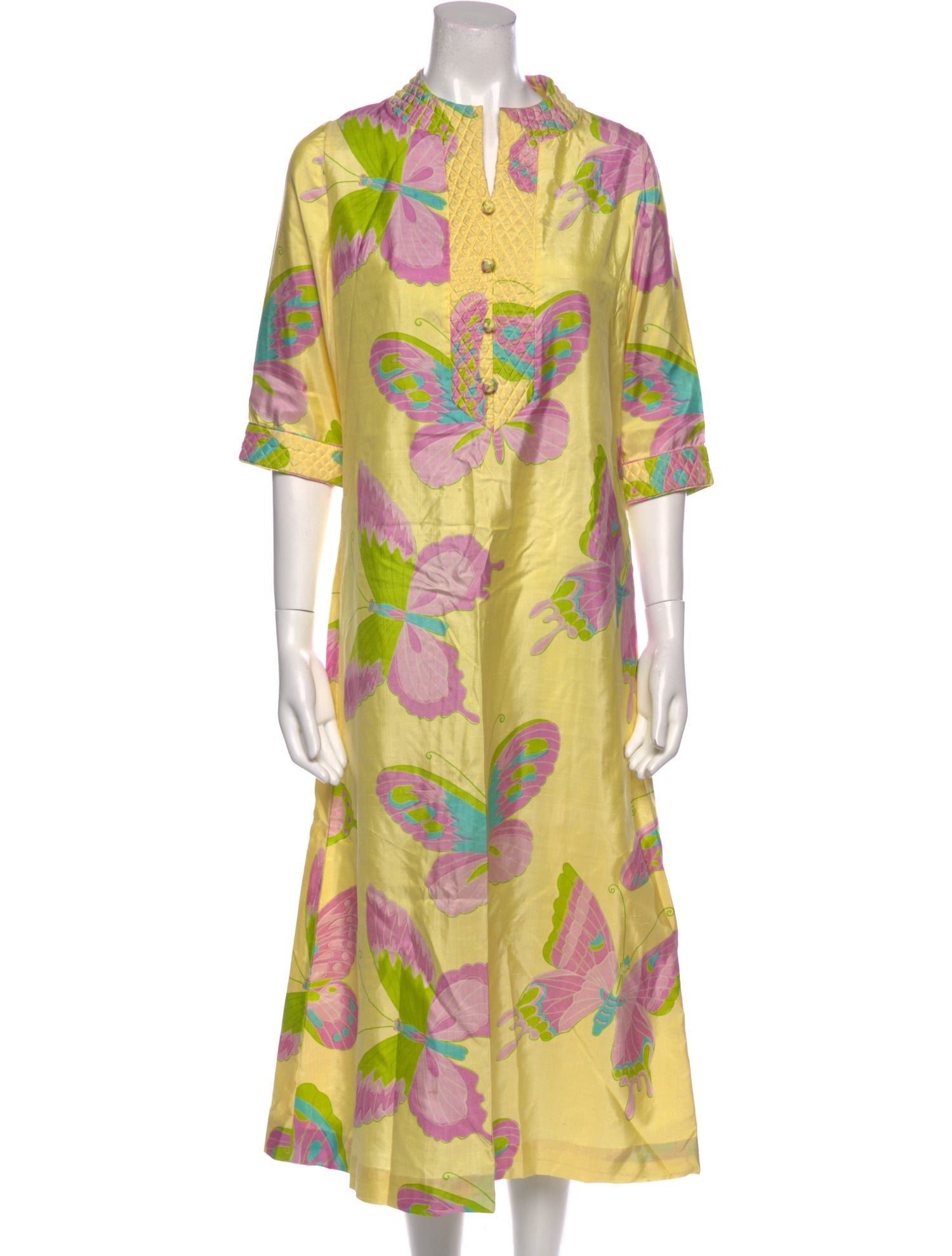 Neiman Marcus Floral Print Long Dress