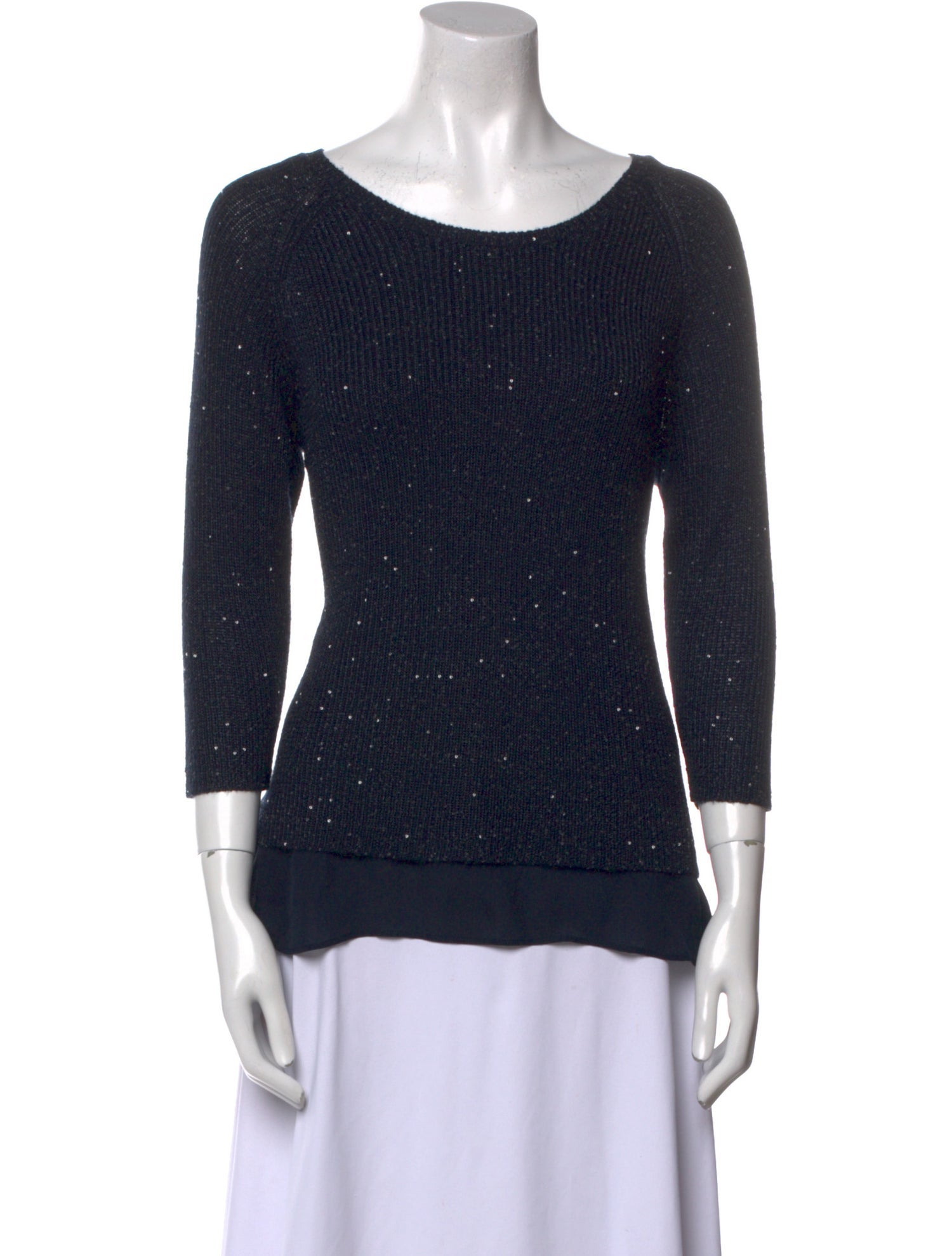 Neiman Marcus Silk Scoop Neck Top