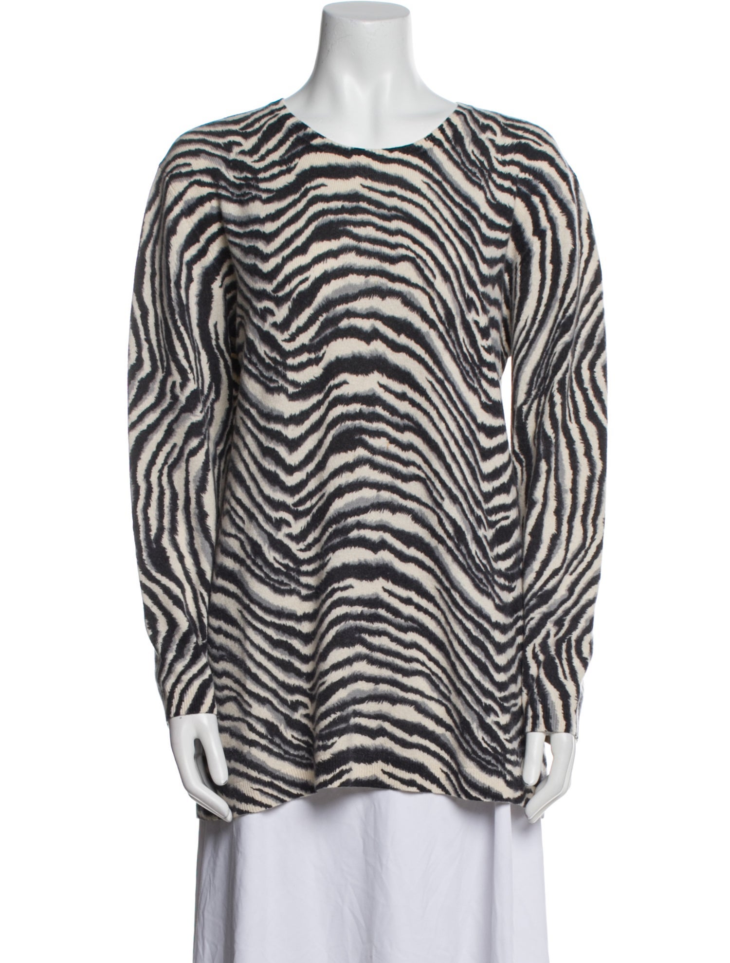 Neiman Marcus Cashmere Animal Print Sweater