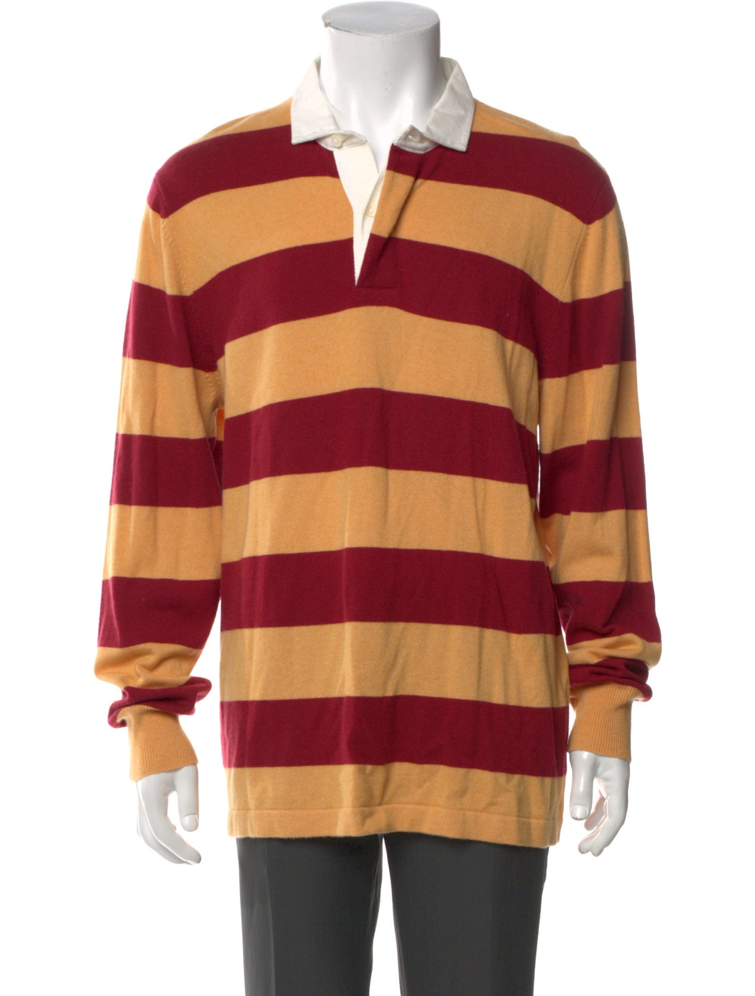 Neiman Marcus Cashmere Striped Polo Shirt