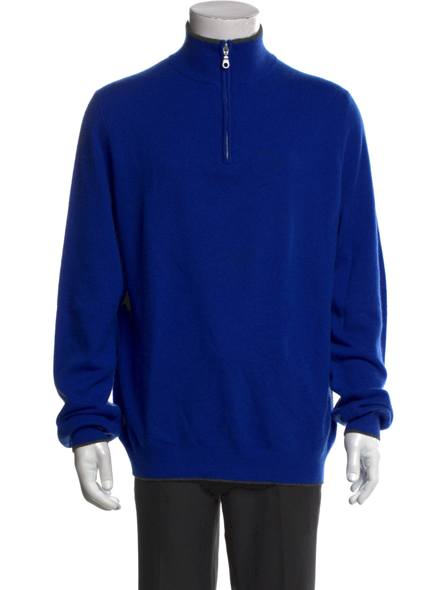 Neiman Marcus Cashmere Mock Neck Polo Sweater
