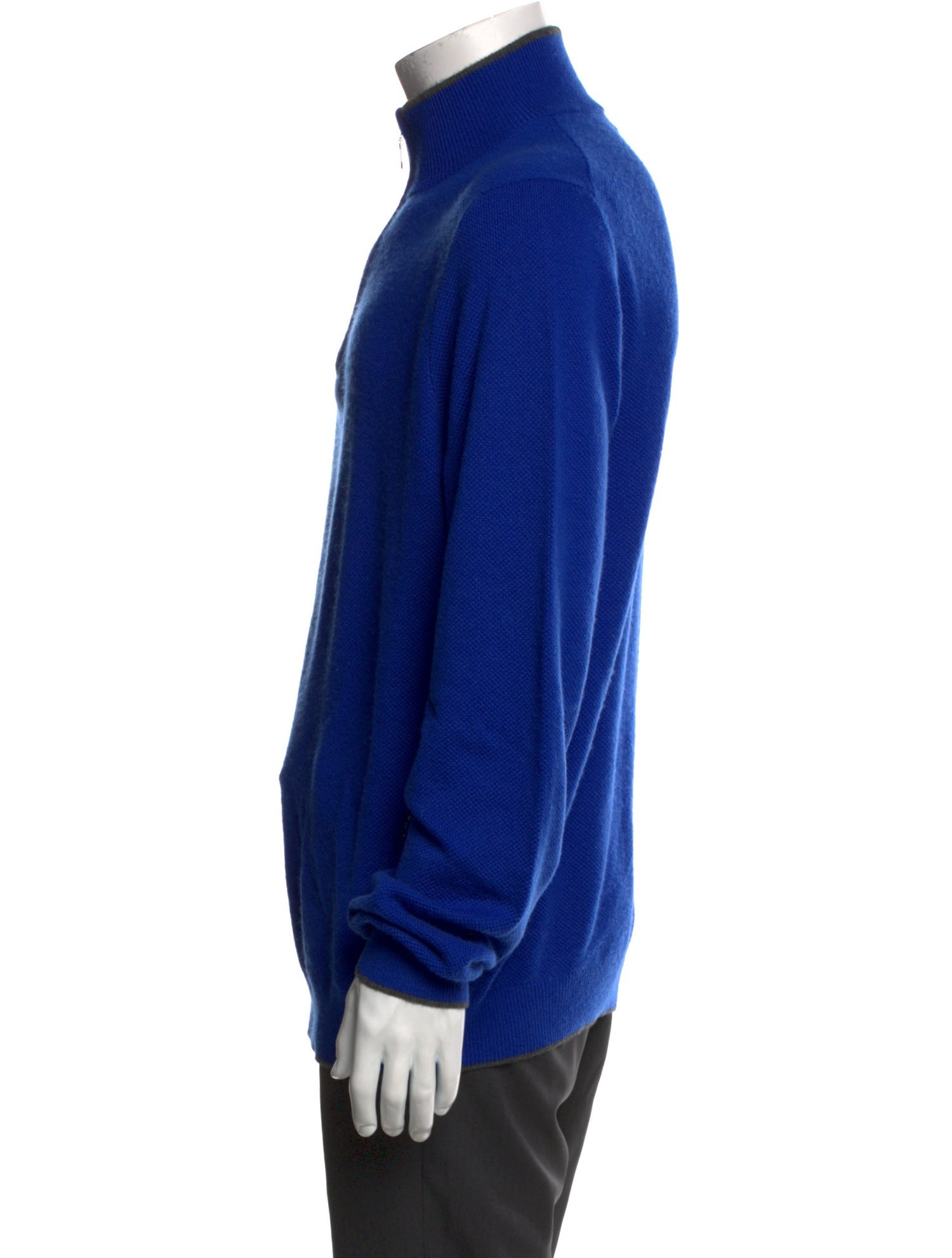 Neiman Marcus Cashmere Mock Neck Polo Sweater