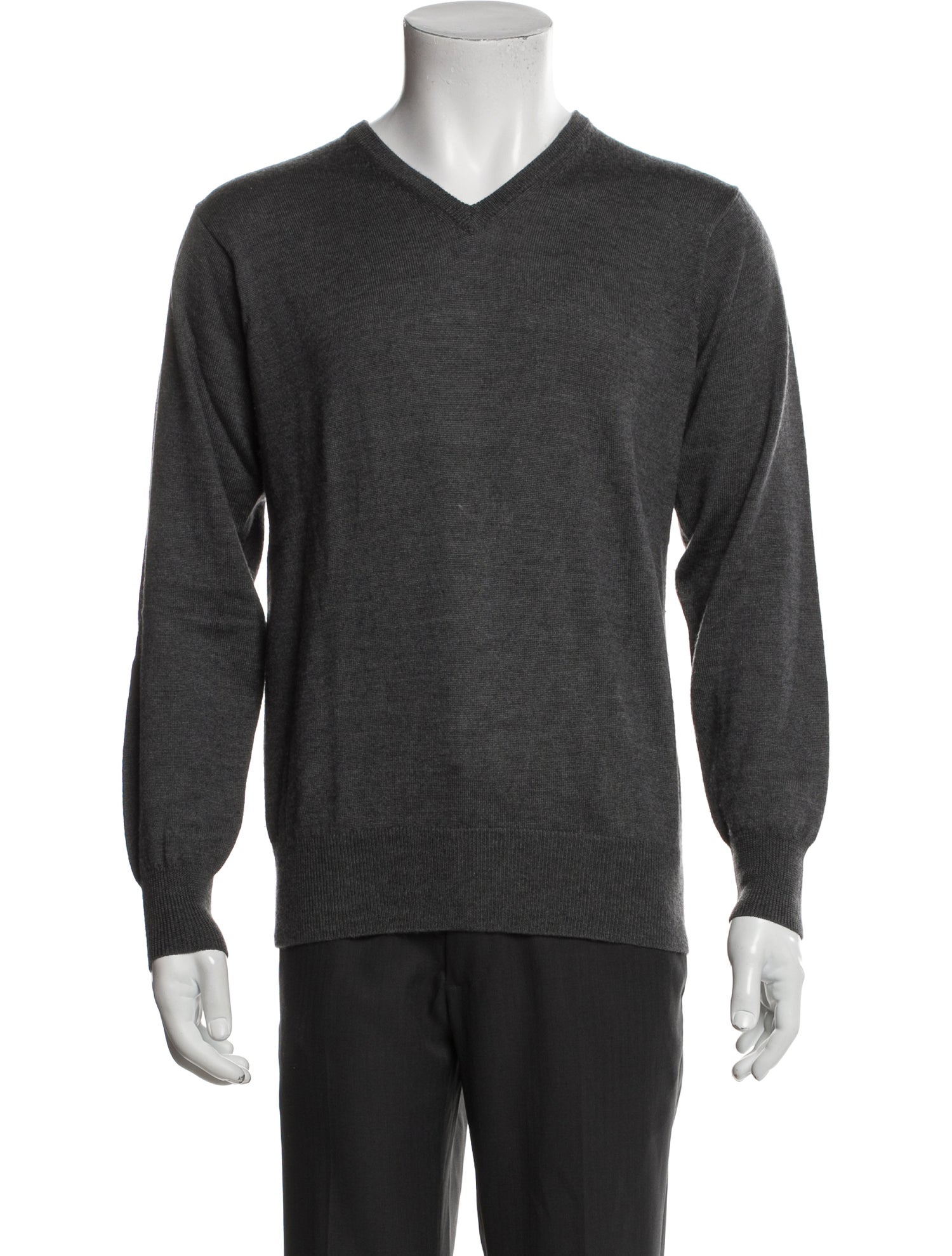Neiman Marcus Merino Wool V-Neck Pullover