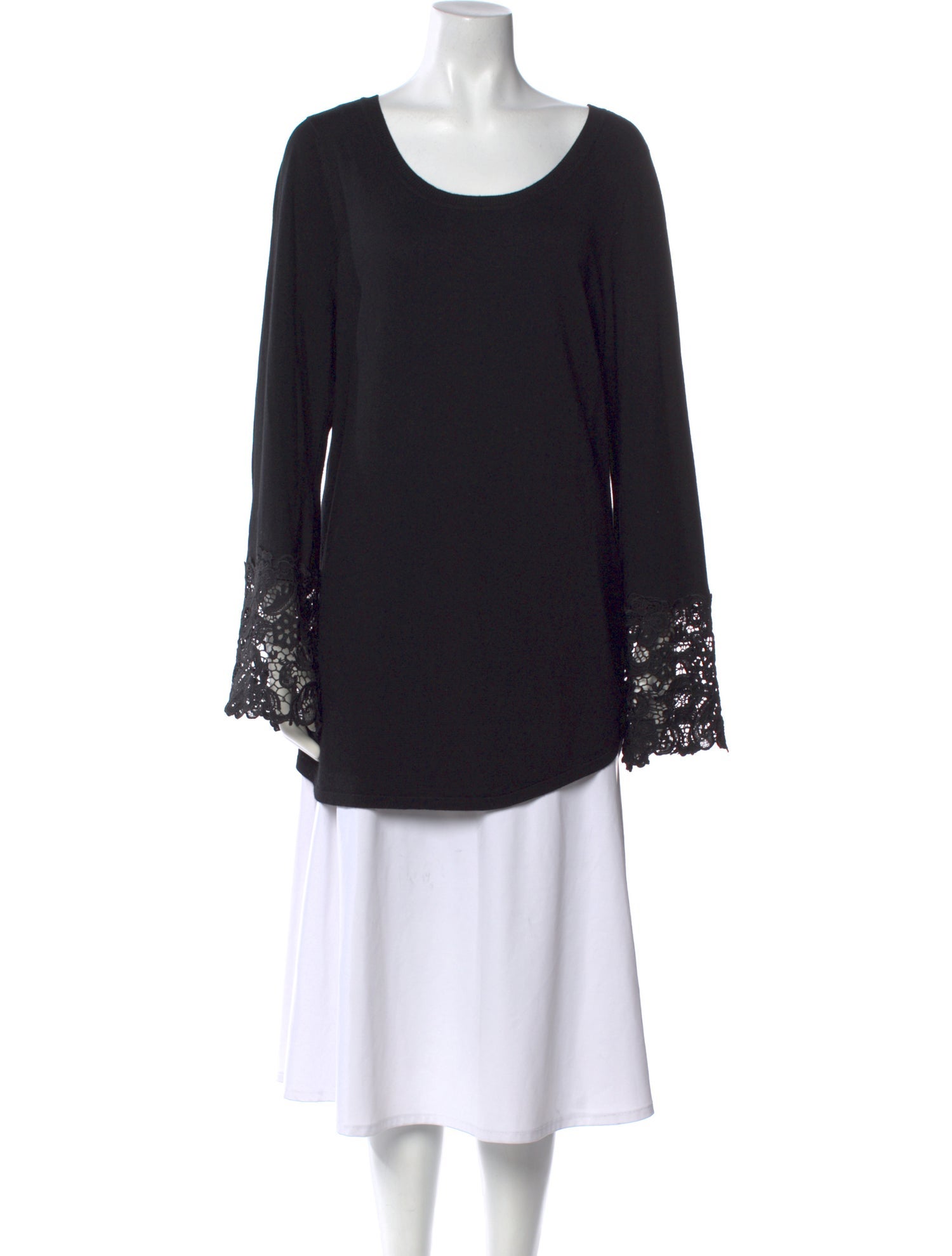 Neiman Marcus Scoop Neck Long Sleeve Tunic