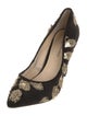 Neiman Marcus Velvet Printed Pumps