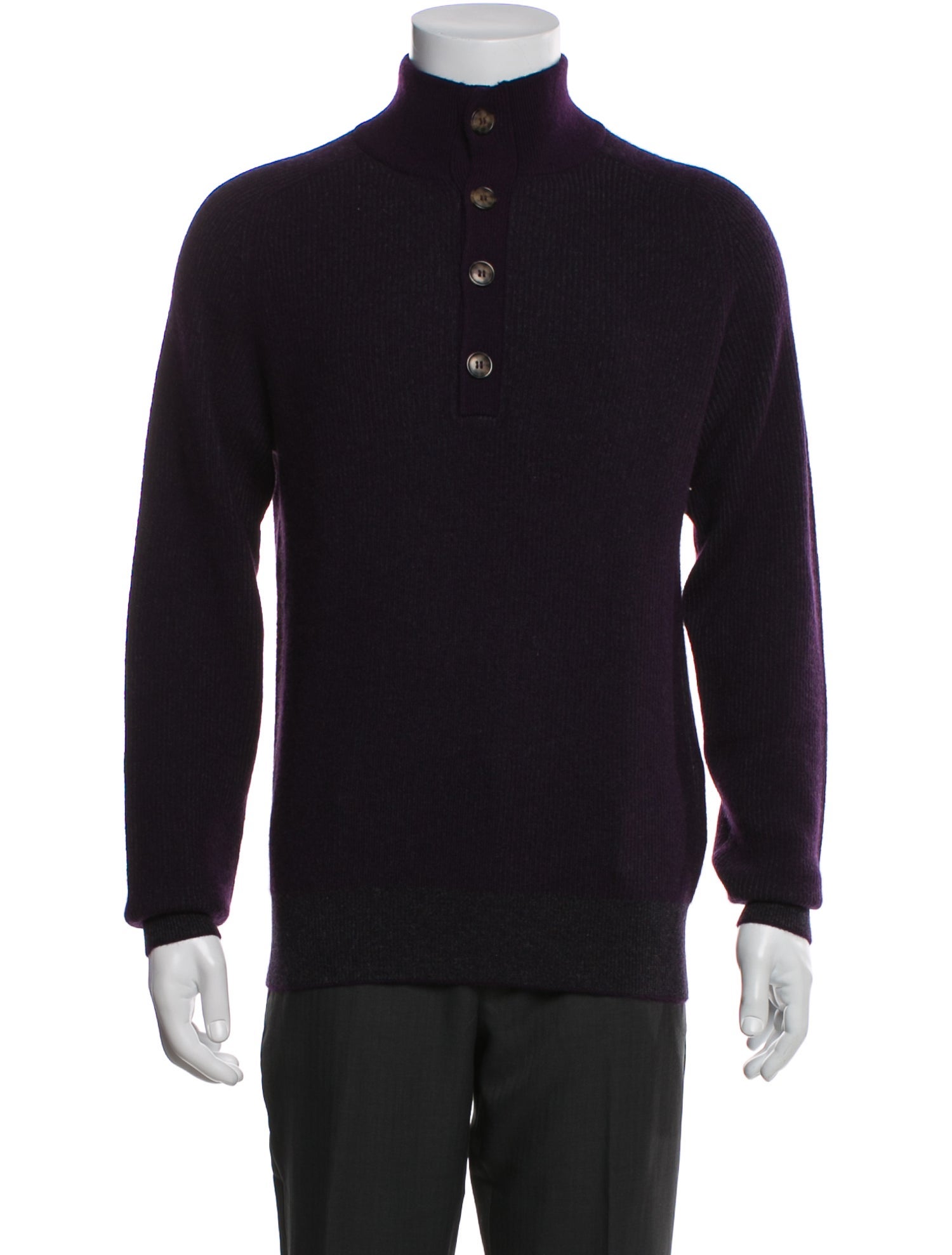 Neiman Marcus Cashmere Turtleneck Polo Sweater