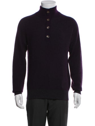 Neiman Marcus Cashmere Turtleneck Polo Sweater