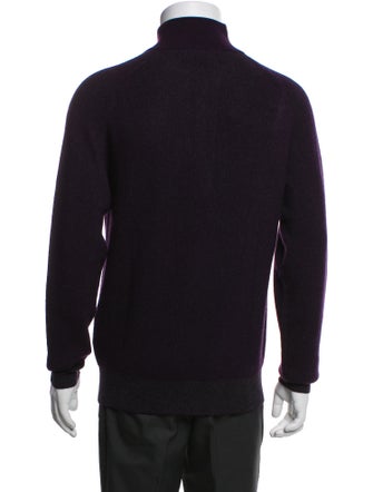 Neiman Marcus Cashmere Turtleneck Polo Sweater