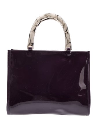 Neiman Marcus Patent Leather Top Handle Bag