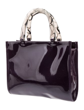 Neiman Marcus Patent Leather Top Handle Bag