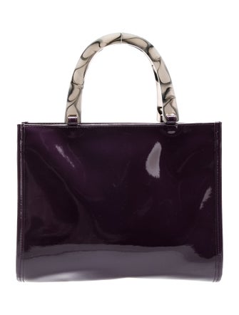 Neiman Marcus Patent Leather Top Handle Bag
