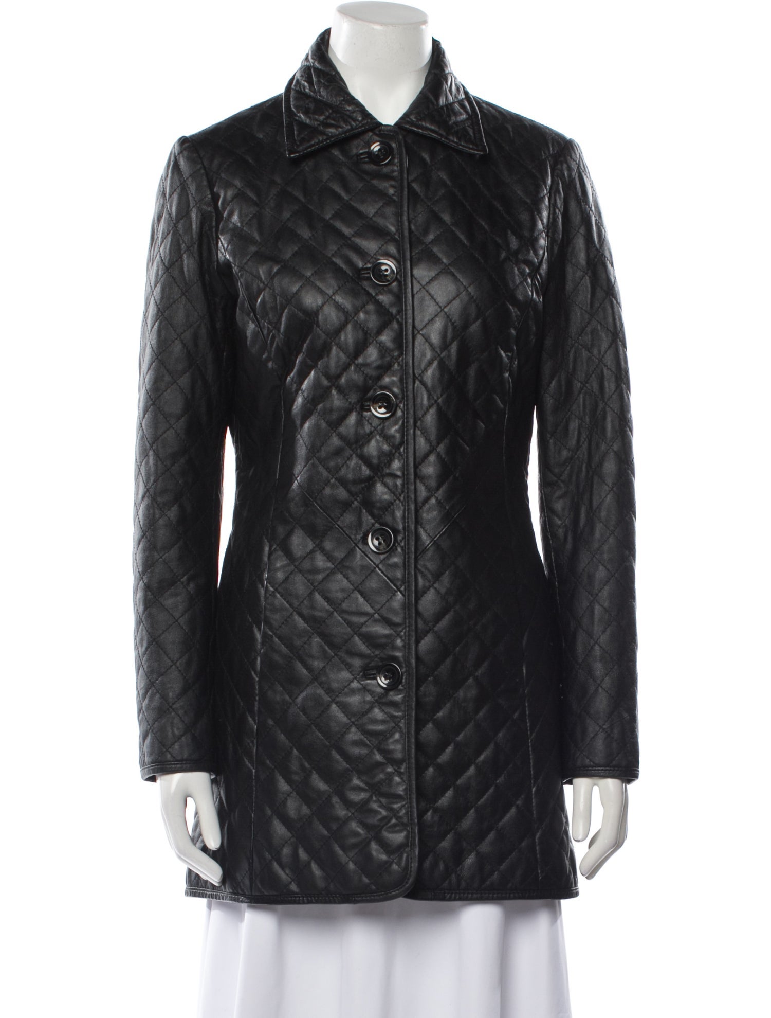 Neiman Marcus Lamb Leather Trench Coat
