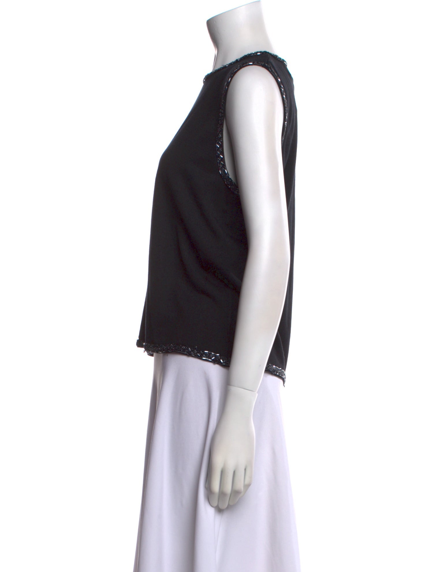 Neiman Marcus Silk Crew Neck Top