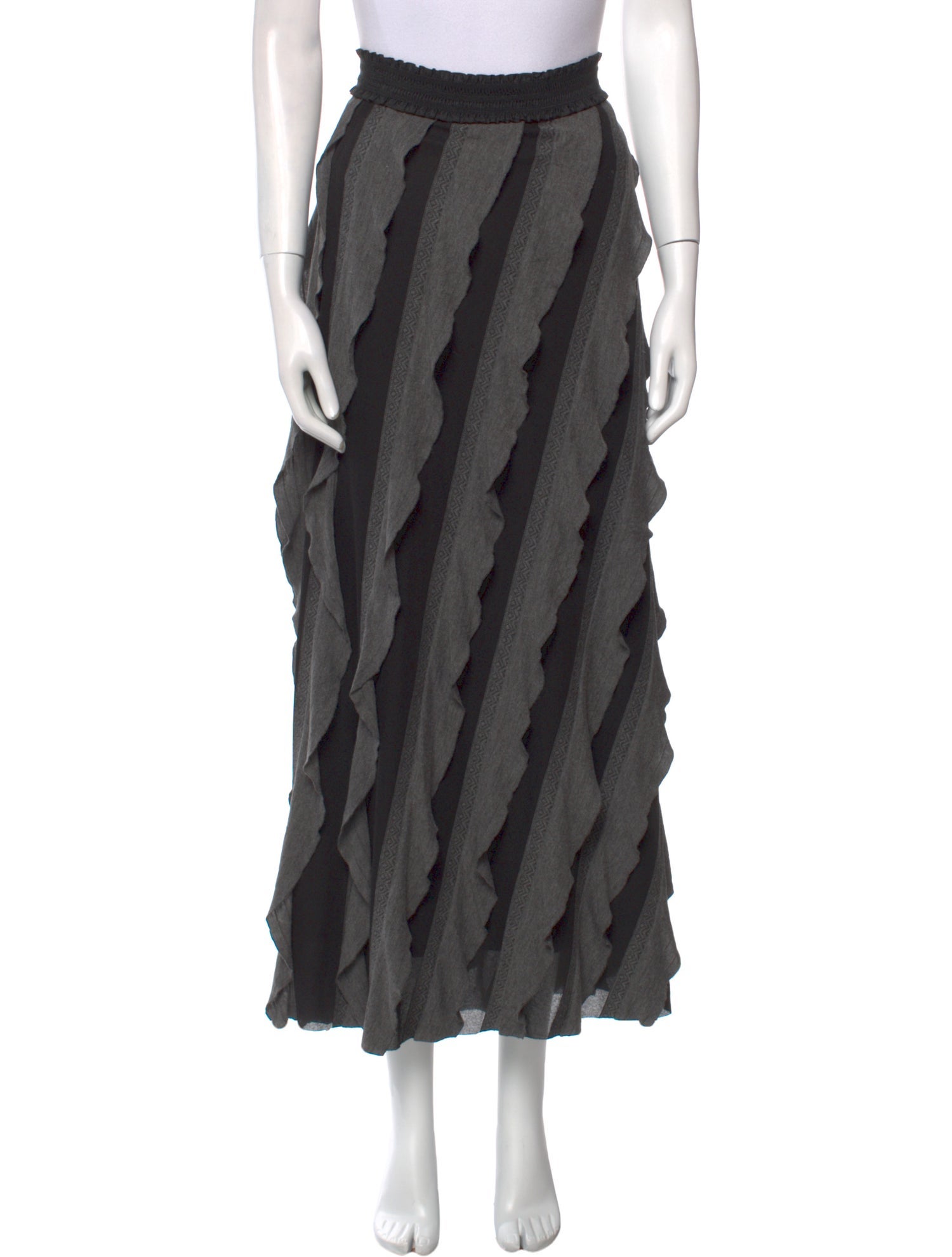 Neiman Marcus Striped Midi Length Skirt