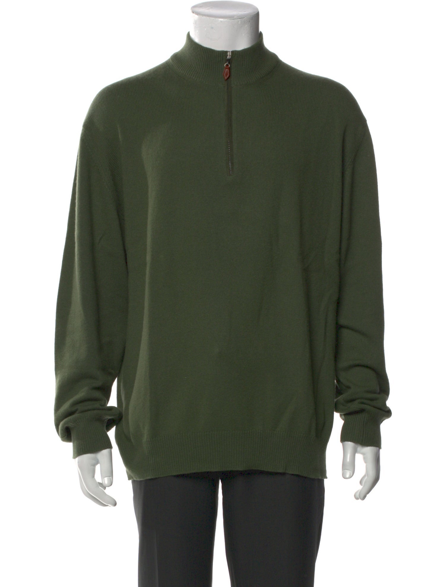 Neiman Marcus Cashmere Mock Neck Polo Sweater
